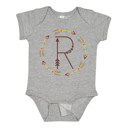 Inktastic R Monogram Letter Tribal Wreath Gift Baby Boy or Baby Girl Bodysuit
