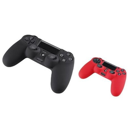 Insten Black & Red Silicone Cases for PlayStation 4 PS4 Controller