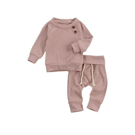 Sunisery Newborn Baby Autumn Clothes Set Ribbed Knit Long Sleeve Tops+Drawstring Pants Pink 6-12 Months
Sunisery Newborn Baby Autumn Clothes Set Ribbed Knit Long Sleeve Tops+Drawstring Pants Pink 6-12 Months