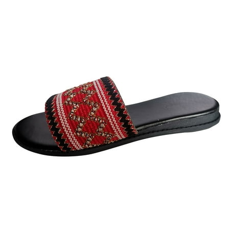 GWAABD Slipper Boots for Women Ladies Fashion Summer Ethnic Style Color Blocking Cloth Pattern Flat Beach Slippers
GWAABD Slipper Boots for Women Ladies Fashion Summer Ethnic Style Color Blocking Cloth Pattern Flat Beach Slippers