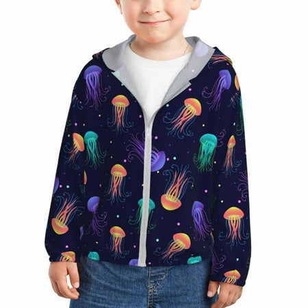 Qekee Sea Jellyfish Print UPF 50+ Kids Sun-Protective Hooded Long Sleeve Rash Guard for Fishing Water Beach Sports -18 Months
Qekee Sea Jellyfish Print UPF 50+ Kids Sun-Protective Hooded Long Sleeve Rash Guard for Fishing Water Beach Sports -18 Months
