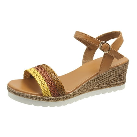 Mnyotv Wedges Sandals for Women Dressy Sandals for Women Wedge Women s Summer Fashion Open Toe Thick Bottom Slope Heel One Buckle Sandals Casual Comfortable Outdoor Sandals Orange 40
Mnyotv Wedges Sandals for Women Dressy Sandals for Women Wedge Women s Summer Fashion Open Toe Thick Bottom Slope Heel One Buckle Sandals Casual Comfortable Outdoor Sandals Orange 40