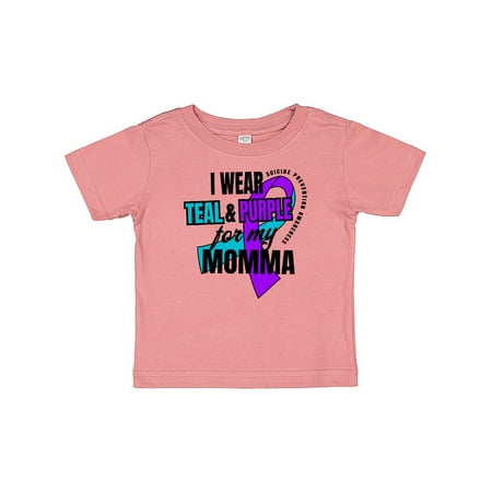 Inktastic Suicide Prevention I Wear Teal and Purple for My Momma Gift Baby Boy or Baby Girl T-Shirt 
Inktastic Suicide Prevention I Wear Teal and Purple for My Momma Gift Baby Boy or Baby Girl T-Shirt