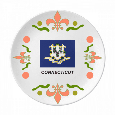 Contour American State Flag Connecticut Flower Ceramics Plate Tableware Dinner Dish
Contour American State Flag Connecticut Flower Ceramics Plate Tableware Dinner Dish