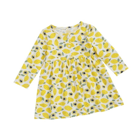 Jkerther Baby Girlacute;s Long Sleeve Dress Round Neck Lemon Print Dress Summer Casual A-line Dress
Jkerther Baby Girlacute;s Long Sleeve Dress Round Neck Lemon Print Dress Summer Casual A-line Dress