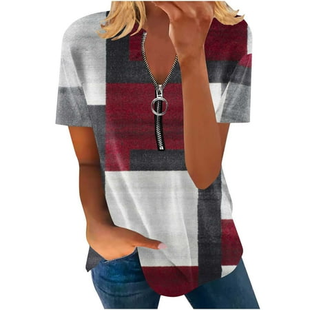 kakina CMSX Dressy Shirts for Women Comfortable V-Neck Short Sleeve Print Top Blouse Plus Size Tops Easy Blouse Red L
kakina CMSX Dressy Shirts for Women Comfortable V-Neck Short Sleeve Print Top Blouse Plus Size Tops Easy Blouse Red L