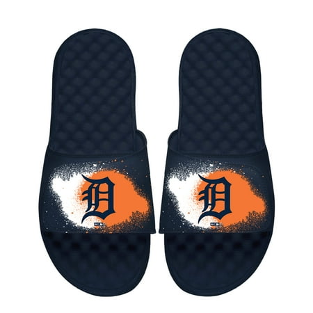 Men s ISlide Navy Detroit Tigers Spray Paint Slide Sandals