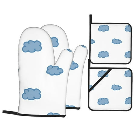 Oven Mitts and Pot Holders Set Baking 4-Piece Set for Kitchen for Outdoor BBQ Mitts Heat Resistant Cooking Blue Cloud Doodle Pattern
Oven Mitts and Pot Holders Set Baking 4-Piece Set for Kitchen for Outdoor BBQ Mitts Heat Resistant Cooking Blue Cloud Doodle Pattern