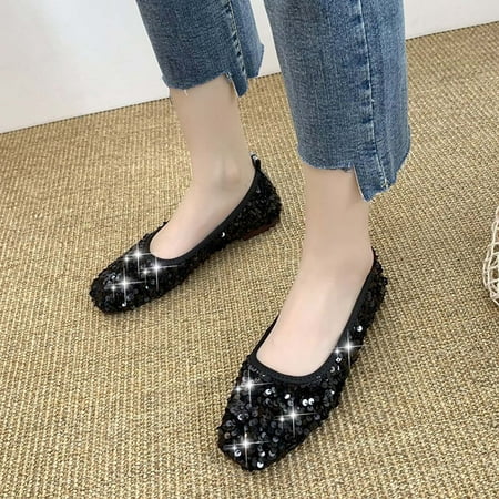 Shoes for Women Tawop Black Fashion Pointed Toe Shoes Sequin Decoration Casual Comfortable Flat Shoes Flats Fashion Pointy Toe Ladies Shoes 39(Us:7)
Shoes for Women Tawop Black Fashion Pointed Toe Shoes Sequin Decoration Casual Comfortable Flat Shoes Flats Fashion Pointy Toe Ladies Shoes 39(Us:7)