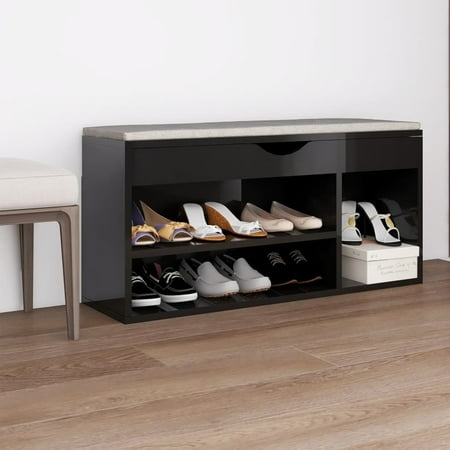 Gecheer Shoe Bench with Cushion High Gloss Black 40.9 x11.8 x19.3 Engineered Wood
Gecheer Shoe Bench with Cushion High Gloss Black 40.9 x11.8 x19.3 Engineered Wood