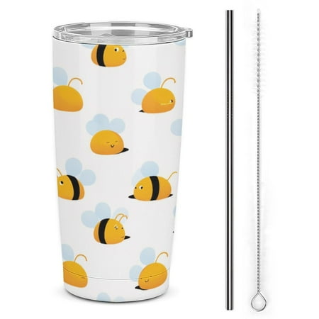 Cute Bee Pattern Tumbler with Lids And Straws Insulated Cup Reusable Stainless Steel Water Bottle Travel Mug
Cute Bee Pattern Tumbler with Lids And Straws Insulated Cup Reusable Stainless Steel Water Bottle Travel Mug