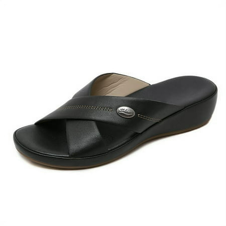 Women s Wedge Sandals Comfortable Soft Leather Platform Shoes Summer Outdoor Cross-Strap Slide Sandal
Women s Wedge Sandals Comfortable Soft Leather Platform Shoes Summer Outdoor Cross-Strap Slide Sandal