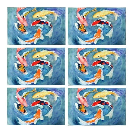 MKHERT Watercolor Oriental Colorful Koi Goldfish Placemats Table Mats for Dining Room Kitchen Table Decoration 12x18 inch Set of 6
MKHERT Watercolor Oriental Colorful Koi Goldfish Placemats Table Mats for Dining Room Kitchen Table Decoration 12x18 inch Set of 6