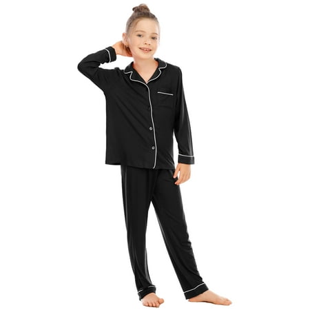 Veseacky Black Pajama sets Size 8 Girls Boys Nightie Holiday Button Down Pajama Set Black 7-8 Y
Veseacky Black Pajama sets Size 8 Girls Boys Nightie Holiday Button Down Pajama Set Black 7-8 Y