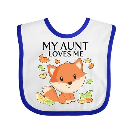 Inktastic My Aunt Loves Me- Little Fox Gift Baby Boy or Baby Girl Bib
