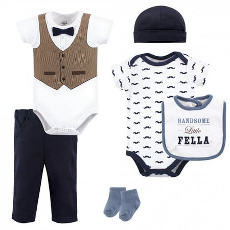 Little Treasure Baby Boy Layette 6-Piece Set Handsome Fella 6-Piece 0-3 Months