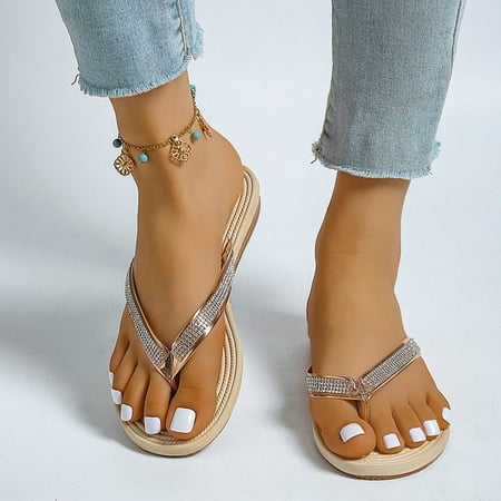 Christmas Ladies Fashion Solid Color Rhinestone Flip Flops Imitation Straw Flat Casual Slippers
Christmas Ladies Fashion Solid Color Rhinestone Flip Flops Imitation Straw Flat Casual Slippers
