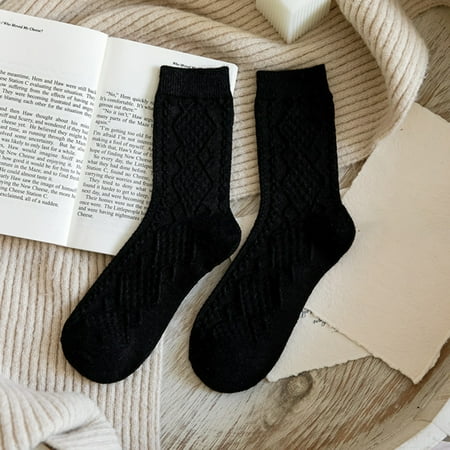 DISHAN Lady Socks 1 Pair Keep Warm Middle Tube Cozy Japanese Style Lady Knitted Socks
DISHAN Lady Socks 1 Pair Keep Warm Middle Tube Cozy Japanese Style Lady Knitted Socks