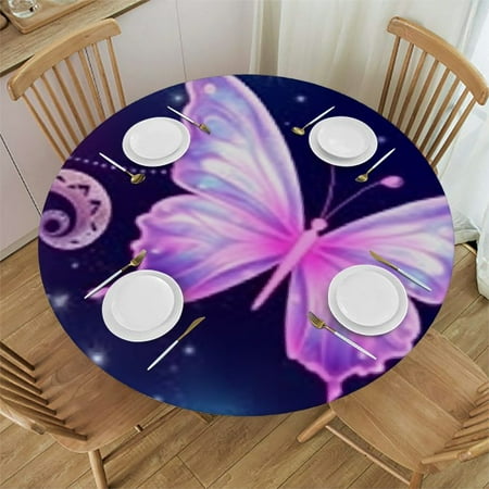 HAOXIT Fantasy Butterflies Mystical Flowers Round Tablecloth Stain Resistant Washable Polyester Table Cloth with White Non Slip Decorative Table Cover for Restaurant Dining Table Camping 46-50 
HAOXIT Fantasy Butterflies Mystical Flowers Round Tablecloth Stain Resistant Washable Polyester Table Cloth with White Non Slip Decorative Table Cover for Restaurant Dining Table Camping 46-50