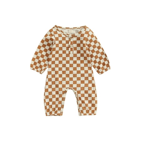 Nokpsedcb Newborn Baby Boy Girl Romper Checkerboard Plaid Print Long Sleeve Button Jumpsuit Bodysuit One Piece Outfits Yellow 18-24 Months
Nokpsedcb Newborn Baby Boy Girl Romper Checkerboard Plaid Print Long Sleeve Button Jumpsuit Bodysuit One Piece Outfits Yellow 18-24 Months