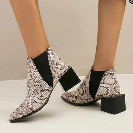 UTTOASFAY Clearance Shoes Women Boots Women S Pointed Snake Pattern Square Heel Fashion Oversized Booties Rollbacks
UTTOASFAY Clearance Shoes Women Boots Women S Pointed Snake Pattern Square Heel Fashion Oversized Booties Rollbacks