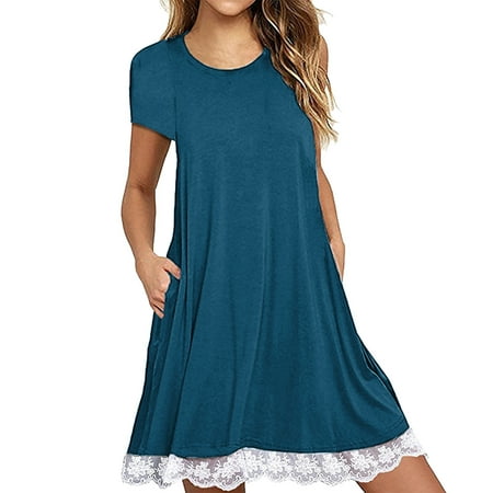 Sayhi Women Summer Fall Crew Neck Short Sleeve Sleeve Lace Hem T Shirt Loose Long Sleeve Corset Dresses for Women
Sayhi Women Summer Fall Crew Neck Short Sleeve Sleeve Lace Hem T Shirt Loose Long Sleeve Corset Dresses for Women