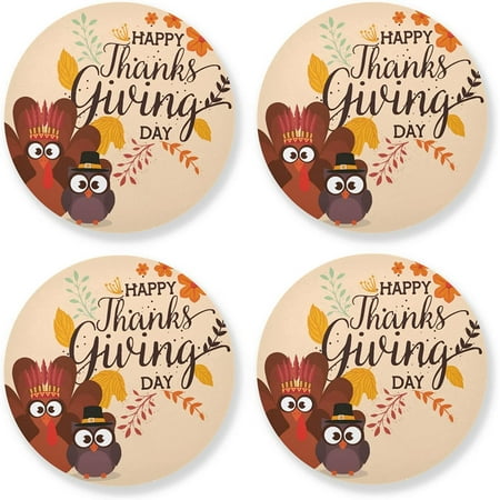 GZHJMY Thanksgiving Turkey Round Coaster 4 Pcs Heat Resistant Absorbent Drink Coaster for Kitchen Bar Cafe Decor
GZHJMY Thanksgiving Turkey Round Coaster 4 Pcs Heat Resistant Absorbent Drink Coaster for Kitchen Bar Cafe Decor