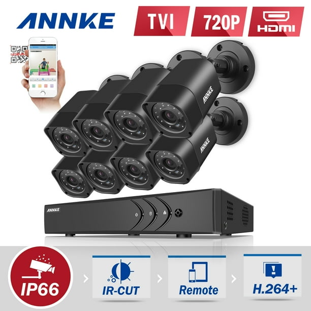 ANNKE Security Camera System 16CH TVL 1080P Video Surveillance kits 8Pcs 720P AHD Weatherproof Outdoor CCTV Camera(0-NO HDD,2-2TB HDD)