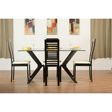 Greenwich Dining Table Set with Denver Chairs in Coffee