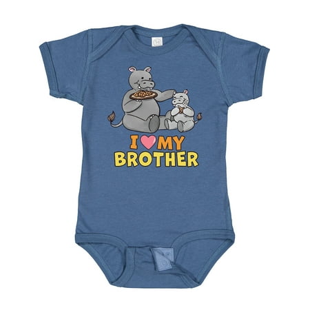 Inktastic I Love My Brother Hippos Gift Baby Boy or Baby Girl Bodysuit