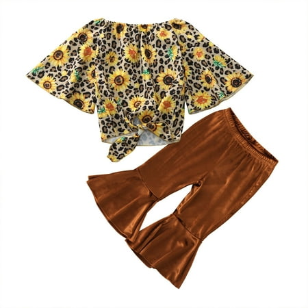 Honeeladyy Child Kids Girls Print Off Shoulder Long Sleeve Tops+bell-bottoms Pants Outfits Brown
Honeeladyy Child Kids Girls Print Off Shoulder Long Sleeve Tops+bell-bottoms Pants Outfits Brown