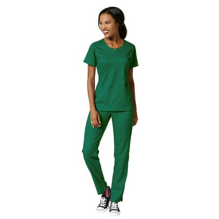 WonderWink Scrubs Set PRO Women s Notch Neck Top & Knit Waist Pant