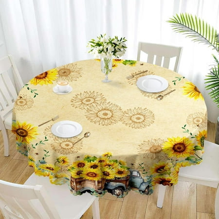 Sunflower Truck Round Tablecloth 60inch Fall Tablecloth Flowers Waterproof and Wrinkle-Free Round Sunflower Tablecloth for Party Decorations Indoor and Outdoor
Sunflower Truck Round Tablecloth 60inch Fall Tablecloth Flowers Waterproof and Wrinkle-Free Round Sunflower Tablecloth for Party Decorations Indoor and Outdoor