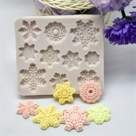 mnjin silicone cake baking snowflake silicone molding cake mould white
