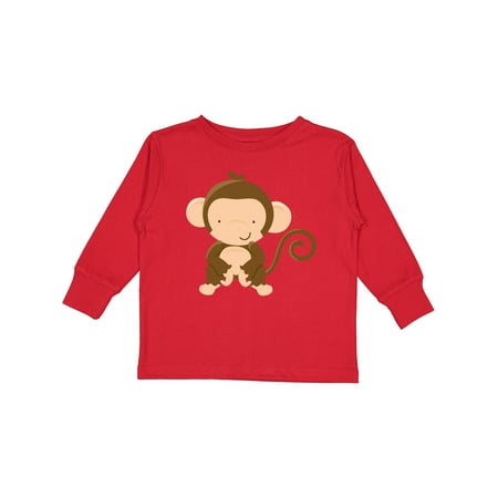 Inktastic Happy Monkey Gift Toddler Boy or Toddler Girl Long Sleeve T-Shirt