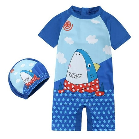 Toddler One-Piece Cartoon Shark Dinosaur Rash Guard Swimsuit Sun Protection short Sleeve Swimwear with Hat
Toddler One-Piece Cartoon Shark Dinosaur Rash Guard Swimsuit Sun Protection short Sleeve Swimwear with Hat