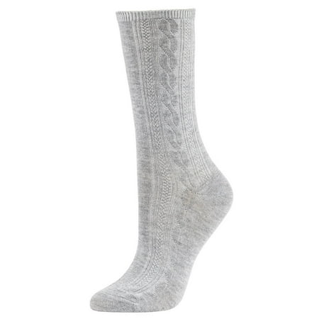 Women s Comfort Crew Socks Light Gray & Pictogram 1 Pair