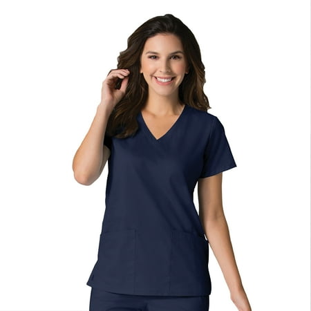EON Women s COOLMAX V-Neck Mesh Panel Solid Scrub Top
