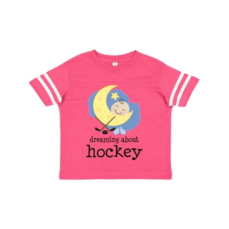 Inktastic Dreaming About Hockey Gift Toddler Boy or Toddler Girl T-Shirt