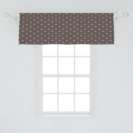Floral Window Valance, Ornamental Plants with Old Fashioned Features Petals, Curtain Valance for Kitchen Bedroom Decor with Rod Pocket, by Ambesonne