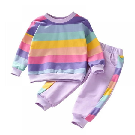 Toddler Baby Girls Rainbow Sweatshirt Clothes Set Long Sleeve Top and Pants 2pcs Outfits Fall Clothes
Toddler Baby Girls Rainbow Sweatshirt Clothes Set Long Sleeve Top and Pants 2pcs Outfits Fall Clothes