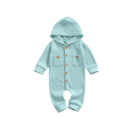Bebiullo Infant Baby Girls Boys Solid Color Romper Long Sleeve Hooded Jumpsuit with Pockets for Spring Fall
Bebiullo Infant Baby Girls Boys Solid Color Romper Long Sleeve Hooded Jumpsuit with Pockets for Spring Fall
