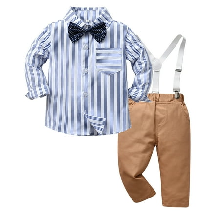 QWERTYU Toddler Baby Child Boy Bow Tie Shirts and Suspender Pants Set Long Sleeve Outfit Clothing Set Blue
QWERTYU Toddler Baby Child Boy Bow Tie Shirts and Suspender Pants Set Long Sleeve Outfit Clothing Set Blue