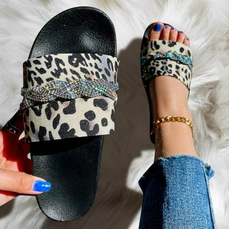 Follure Fashion Spring And Summer Leopard Print Women Slippers Flat Bottom Large Size Rhinestones Beach Shoes
Follure Fashion Spring And Summer Leopard Print Women Slippers Flat Bottom Large Size Rhinestones Beach Shoes