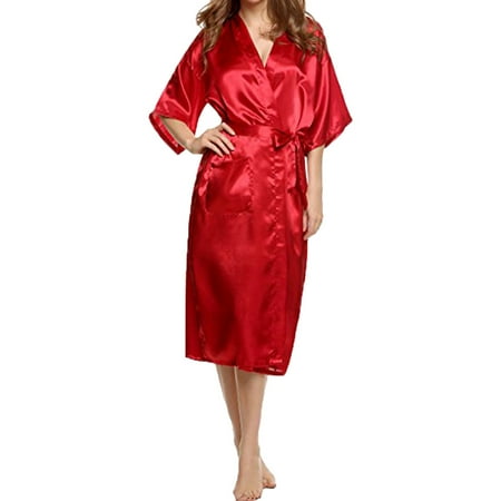 Yohome Womens Sexy Robes Long Classic Satin Lounge Nightwear