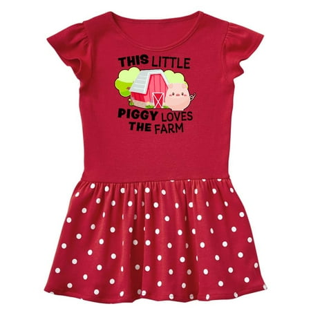 Inktastic This Little Piggy Loves The Farm Gift Toddler Girl Dress