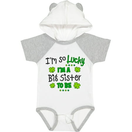 Inktastic I m So Lucky I m a Big Sister to Be Gift Baby Girl Bodysuit