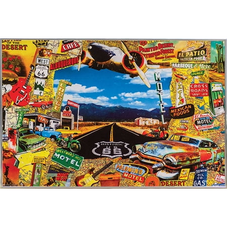 Along The Route Poster in a Silver Metal Frame (24x36)
