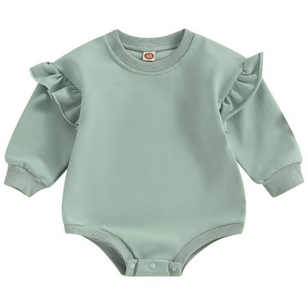 Newborn Baby Girls Sweatshirt Romper Ruffle Long Sleeve Solid Color Bodysuit Infant Fall Outfits
Newborn Baby Girls Sweatshirt Romper Ruffle Long Sleeve Solid Color Bodysuit Infant Fall Outfits