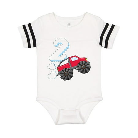 Inktastic 2nd Birthday Monster Truck fun Gift Baby Boy or Baby Girl Bodysuit